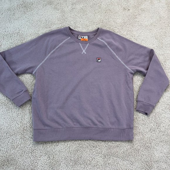 FILA Womens French Terry Long Sleeve Crew Neck Sweatshirt XXL Purple NWT - Picture 5 of 13